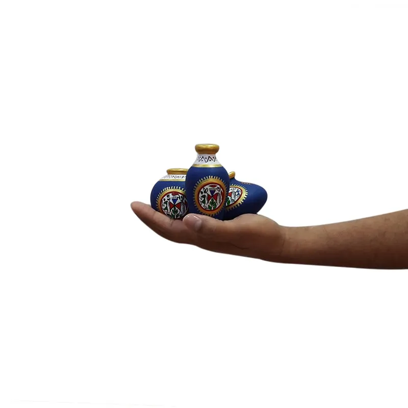 Jal Handpainted Terracotta Vase - Three Piece Set media 7