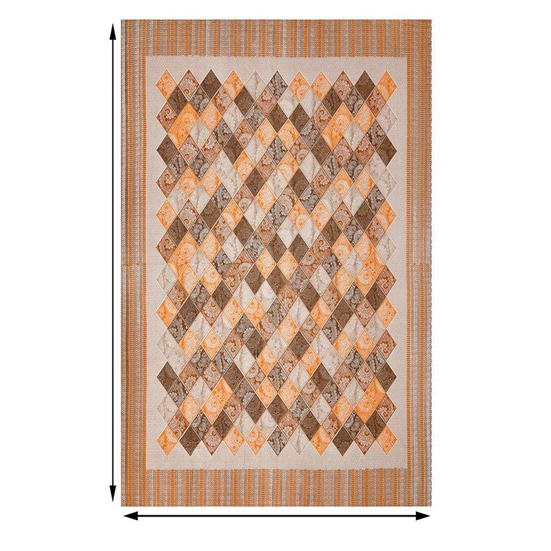 Mateo Geomatric Cotton Bedsheet (Orange) - 180 TC media 5