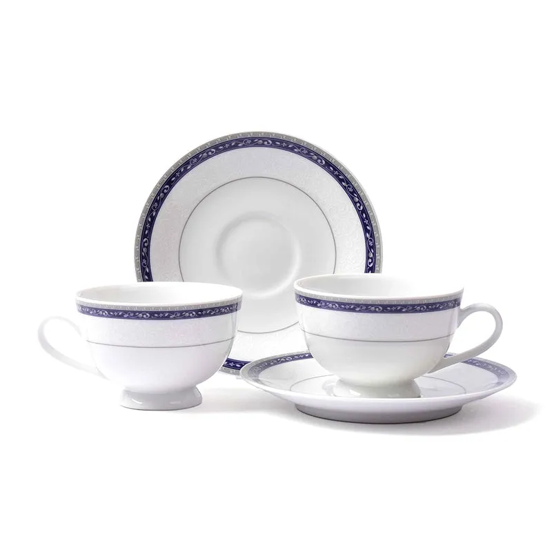 Dinole 24k Gold Brushed Porcelain Tea Cup & Saucer (280 mL Each) - Set of Six media 5