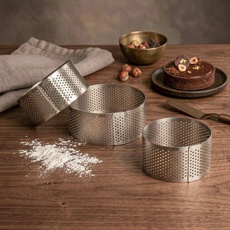 Perforated Round Tart Ring - Set Of Three media 4