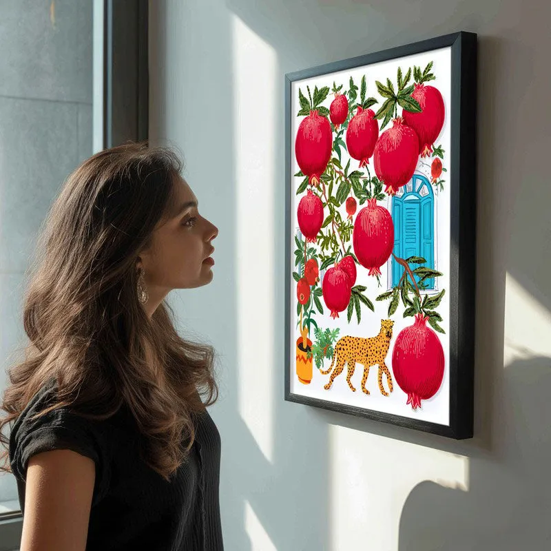 Garden Scene Canvas Wall Painting - Black Frame media 5