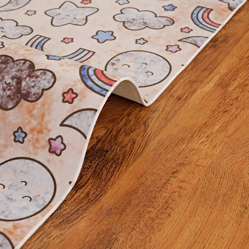 Lunar Light Lane Kids Polyester Anti-Skid Carpet - Pink & Ivory media 4