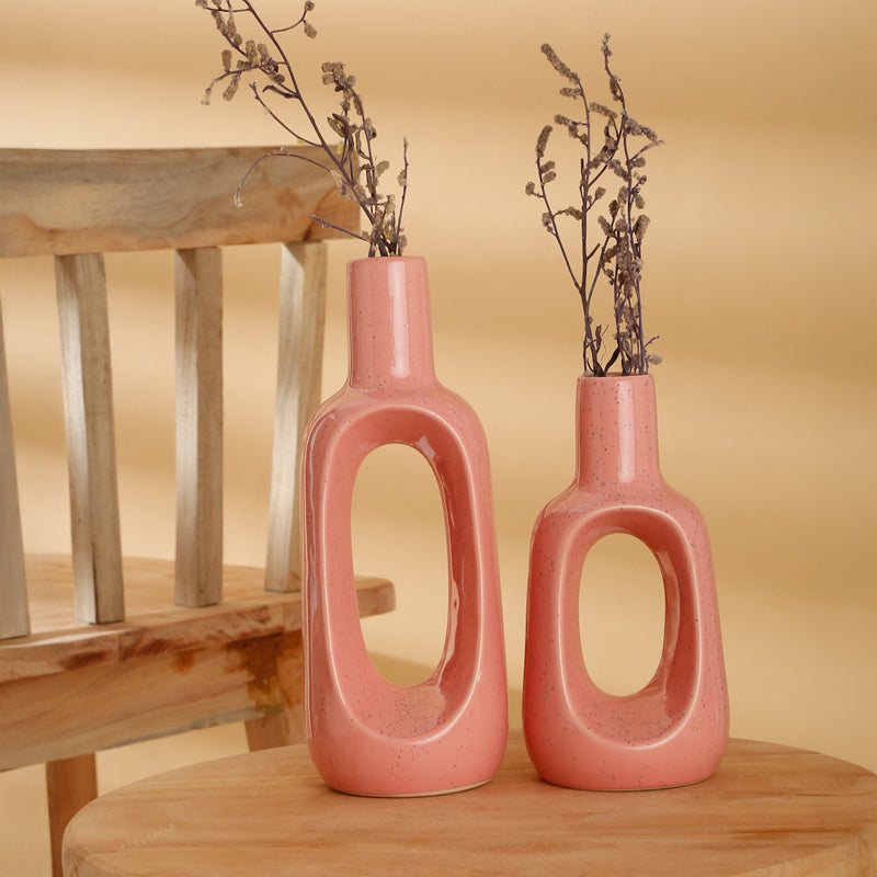 Concetta Ceramic Vase (Pink) - Set Of Two