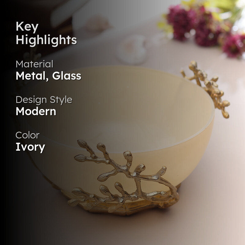 Roscoe Branched Accent Bowl - Cream media 2