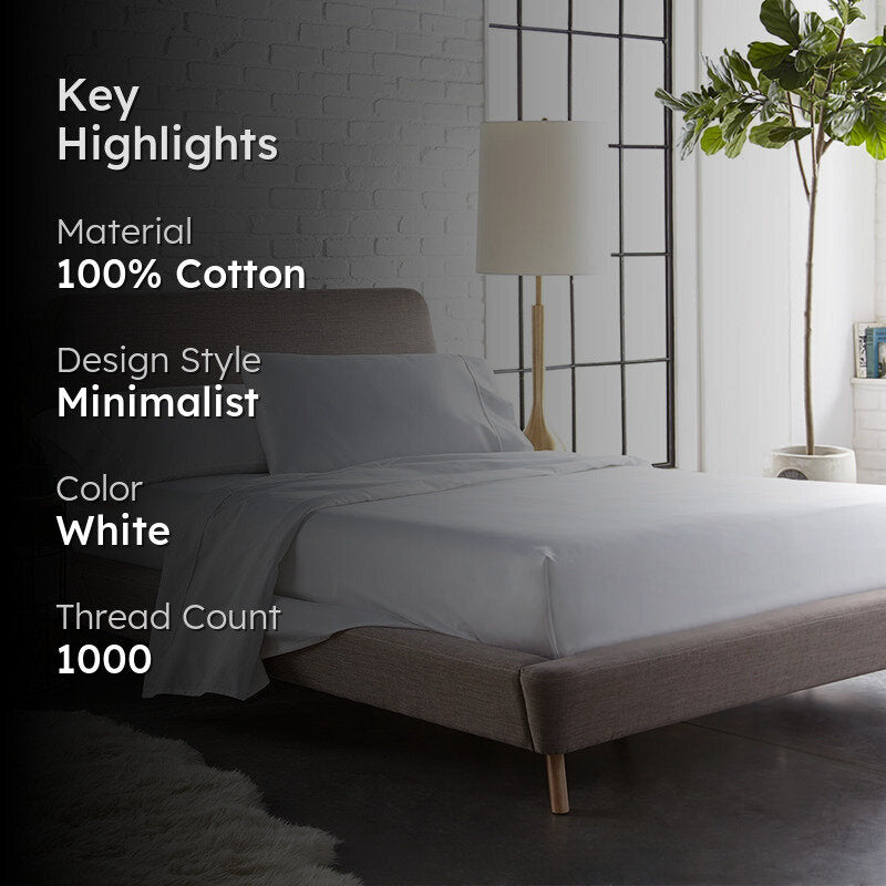 Maison Cotton Duvet Cover(White) - 1000 TC media 2