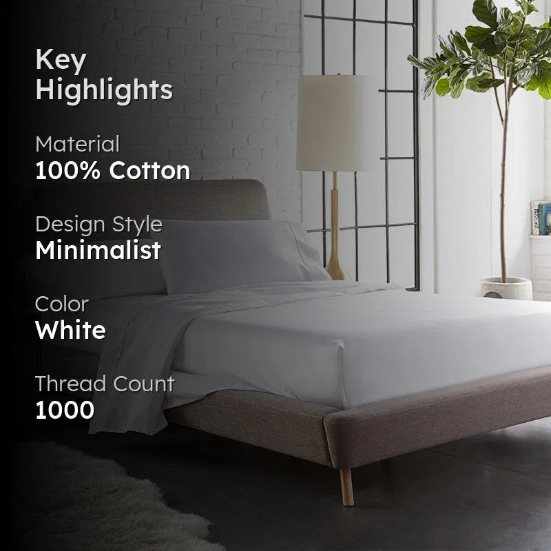 Maison Cotton Duvet Cover(White) - 1000 TC media 2