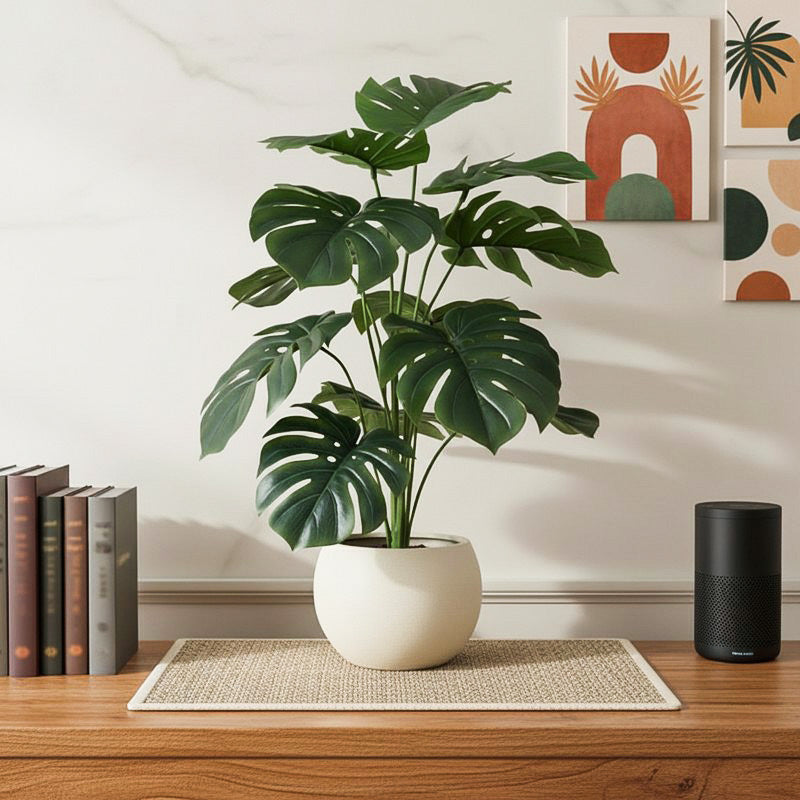 NeoBotanica Artificial Monstera Plant - 2.1 Feet
