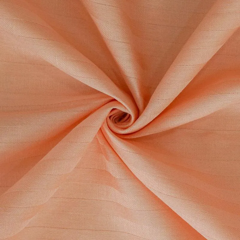 Reposi Striped Cotton Bedsheet (Peach) - 200 TC media 5