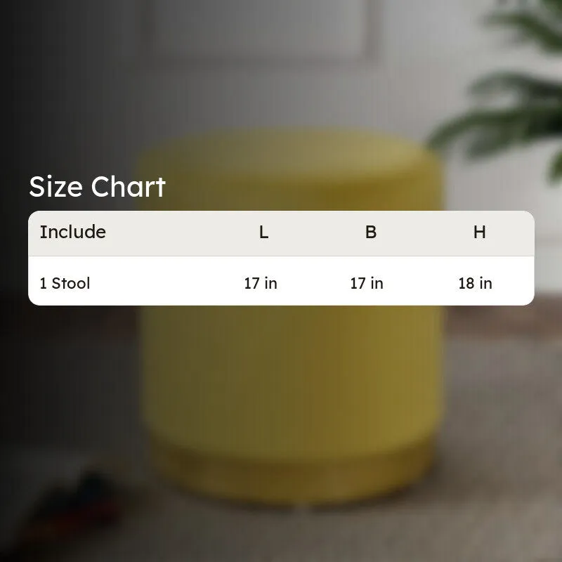 Velour Solid Velvet Pouffe - Yellow media 5