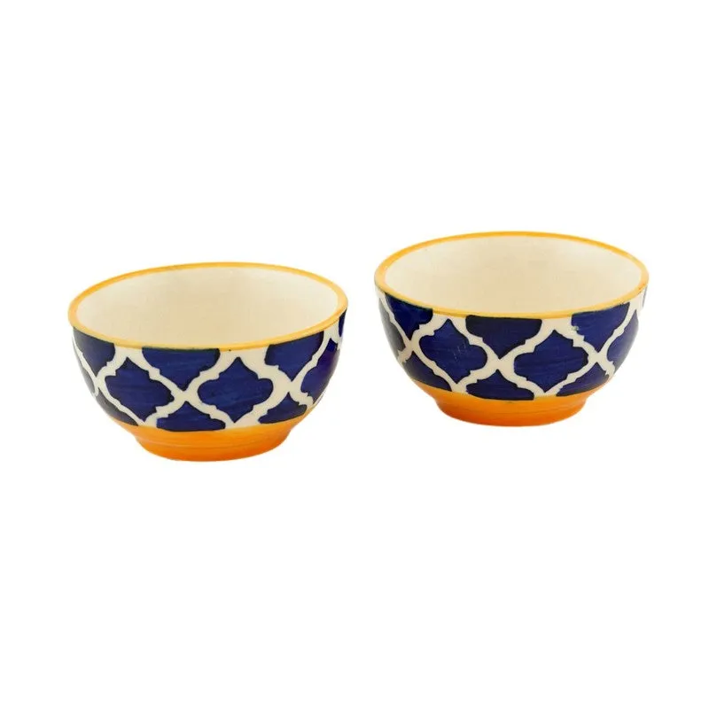 Nibbera Ceramic Snack Bowls (Blue, 180 mL Each) - Set Of Six media 5