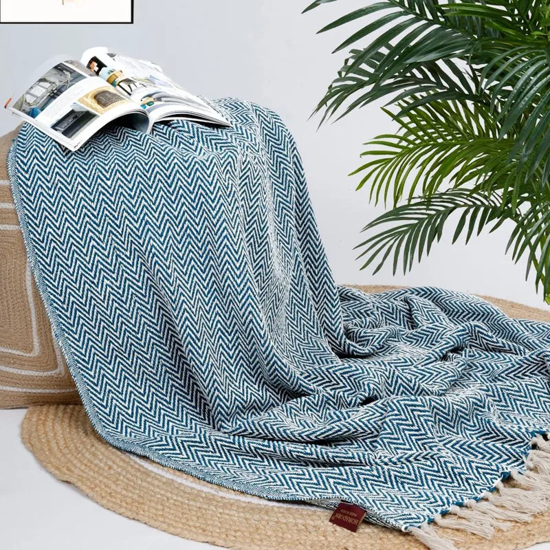 Birch Snuggle Cotton Throw - Blue media 5