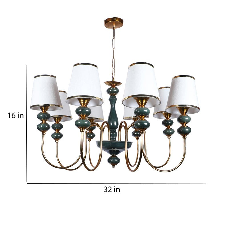 Loona Clustered Iron Chandelier - Blue & White image 8
