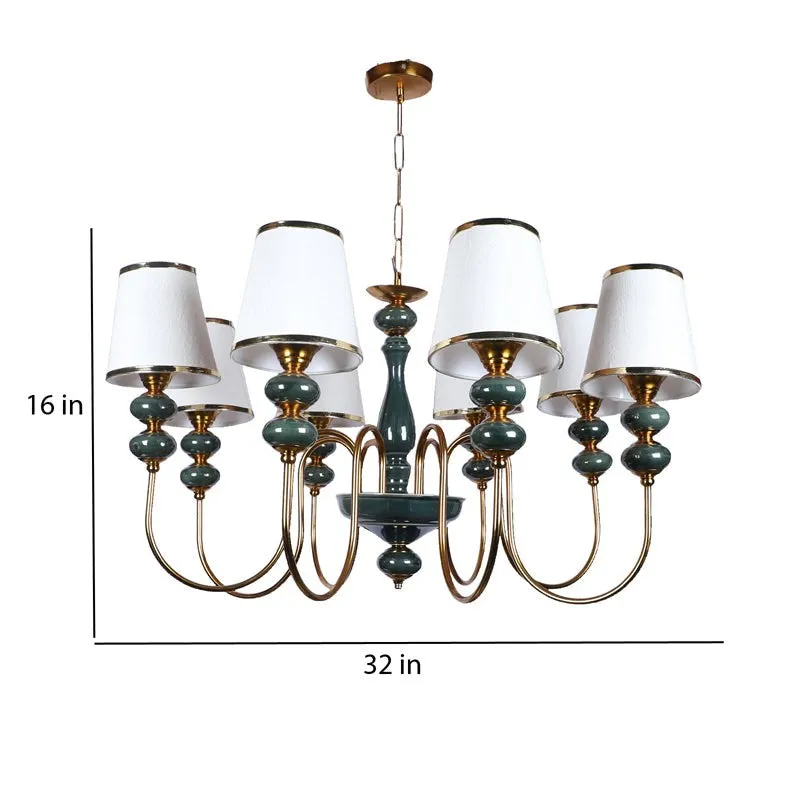 Loona Clustered Iron Chandelier - Blue & White media 8