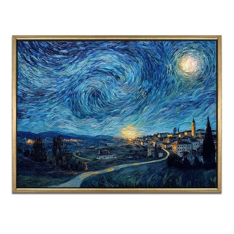 Nocturnal Glow Canvas Wall Painting With Frame media 3