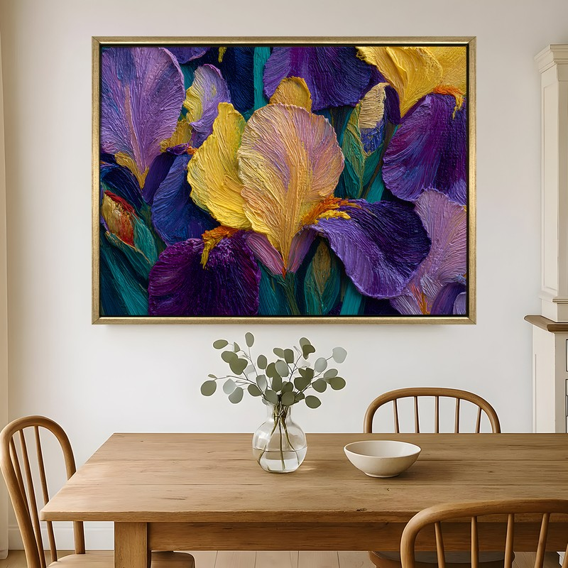 Velvet Iris Canvas Wall Painting With Frame