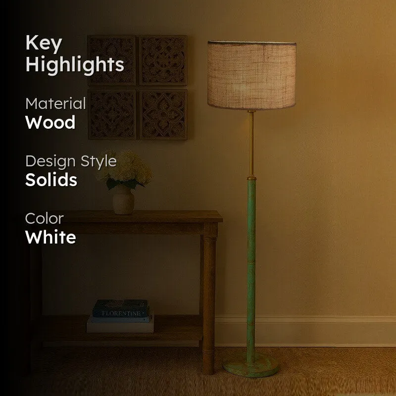 Vintage Glow Wooden Floor Lamp - White media 2