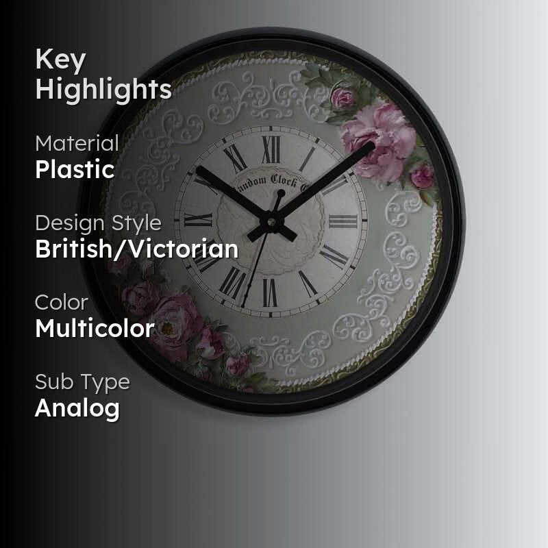 World Of Florals Wall Clock media 2