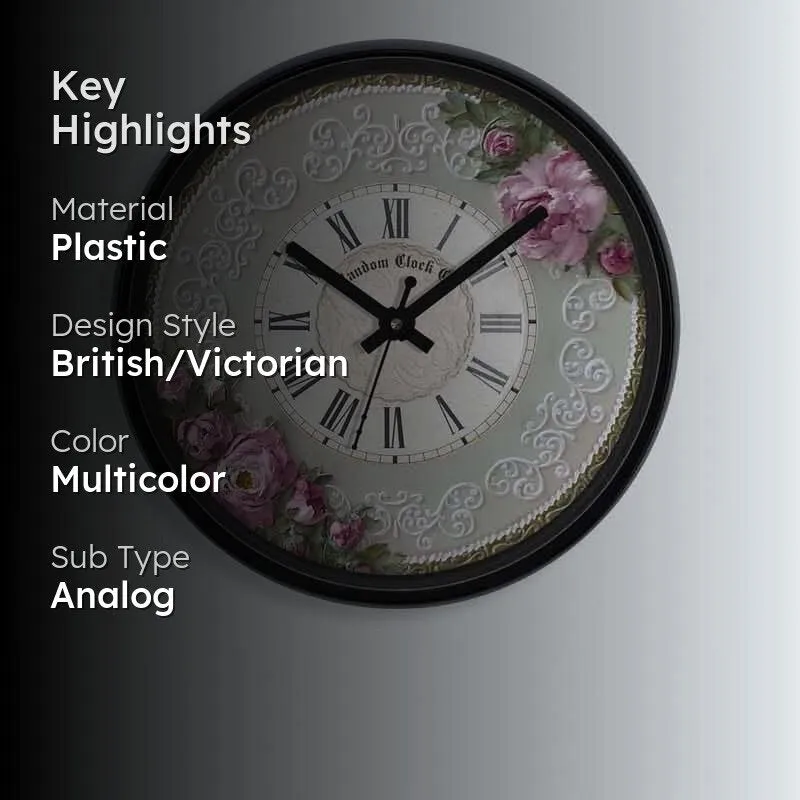 World Of Florals Wall Clock media 2
