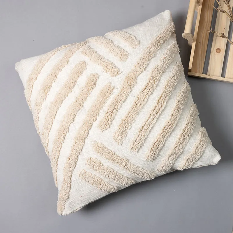 Stripe Knot Tufted Cushion Cover media 5
