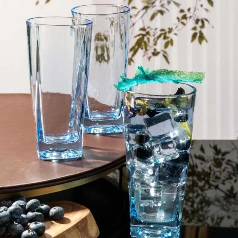 Groot Blue Glass Tumbler (240 ML) - Set Of Six media 2