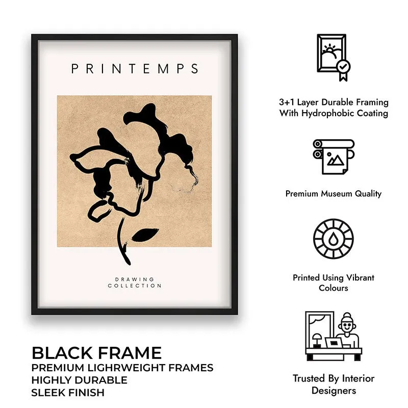 Petaline Canvas Wall Painting With Black Frame media 9