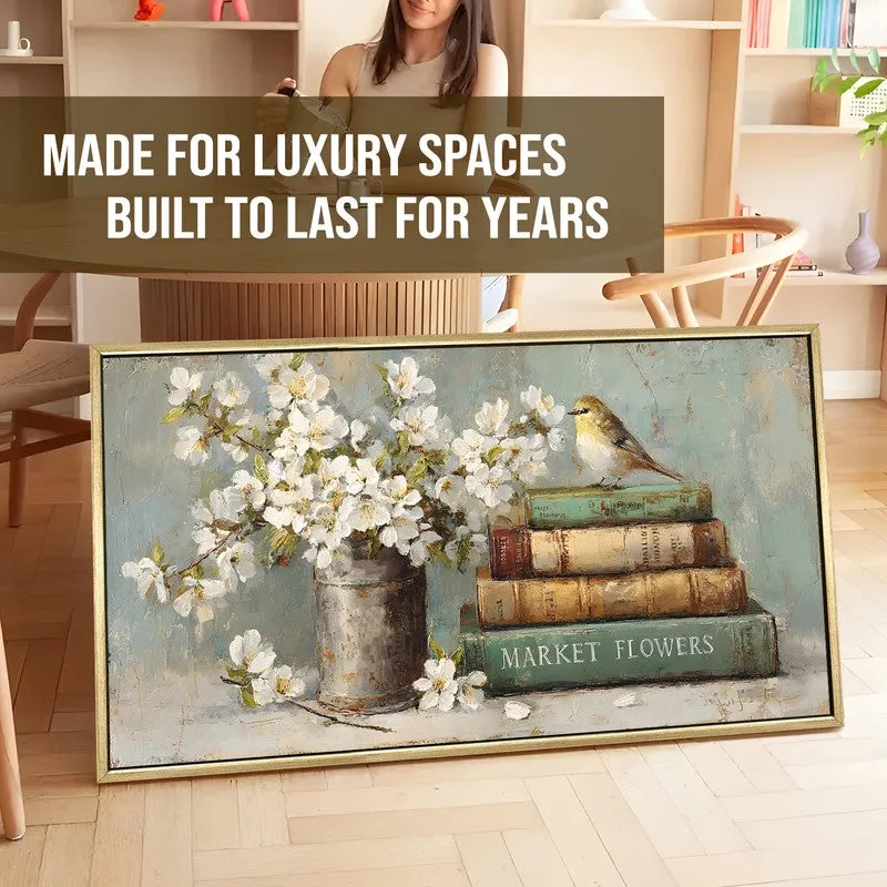 Sparrowlike Canvas Wall Painting With Frame media 5