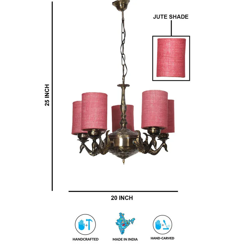 Ritu Cylindrical Golden Antique Ceiling Lamp media 6