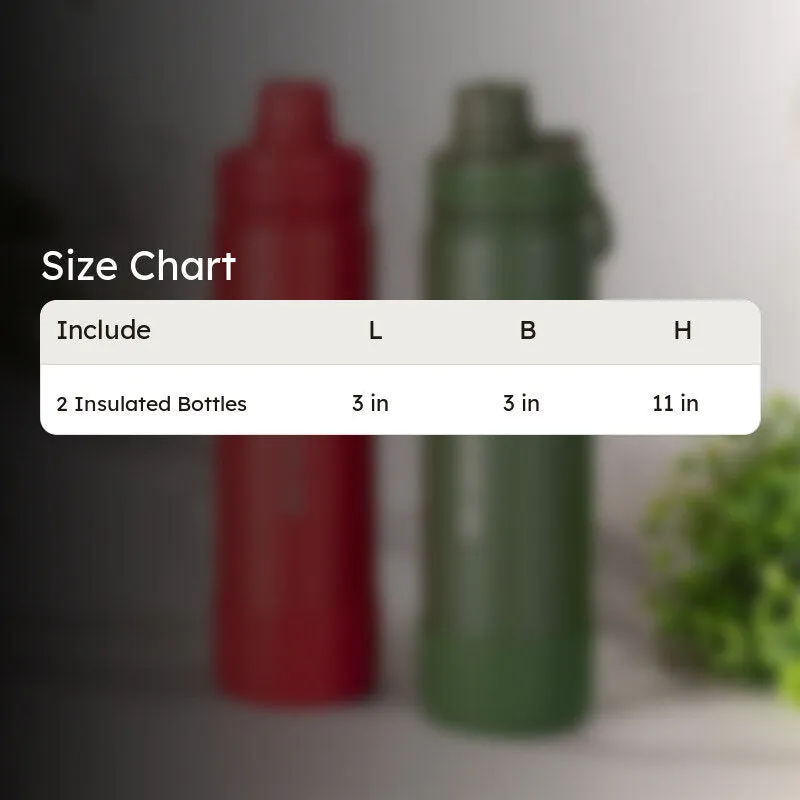 Quench Chic Hot & Cold Thermos Water Bottle (Red & Green, 750 mL Each) - Set Of Two media 5