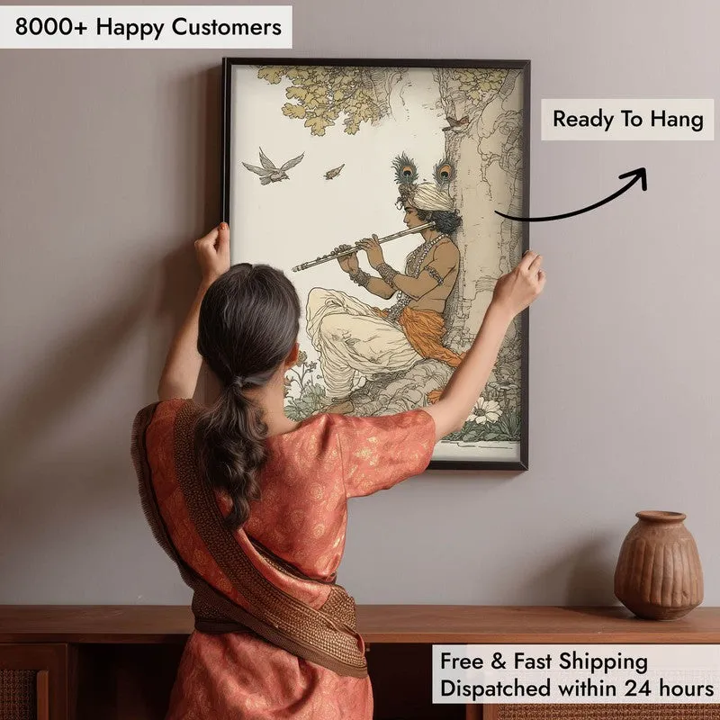 Lord Murlidhar Krishna Blissful Archival Paper Wall Art media 5