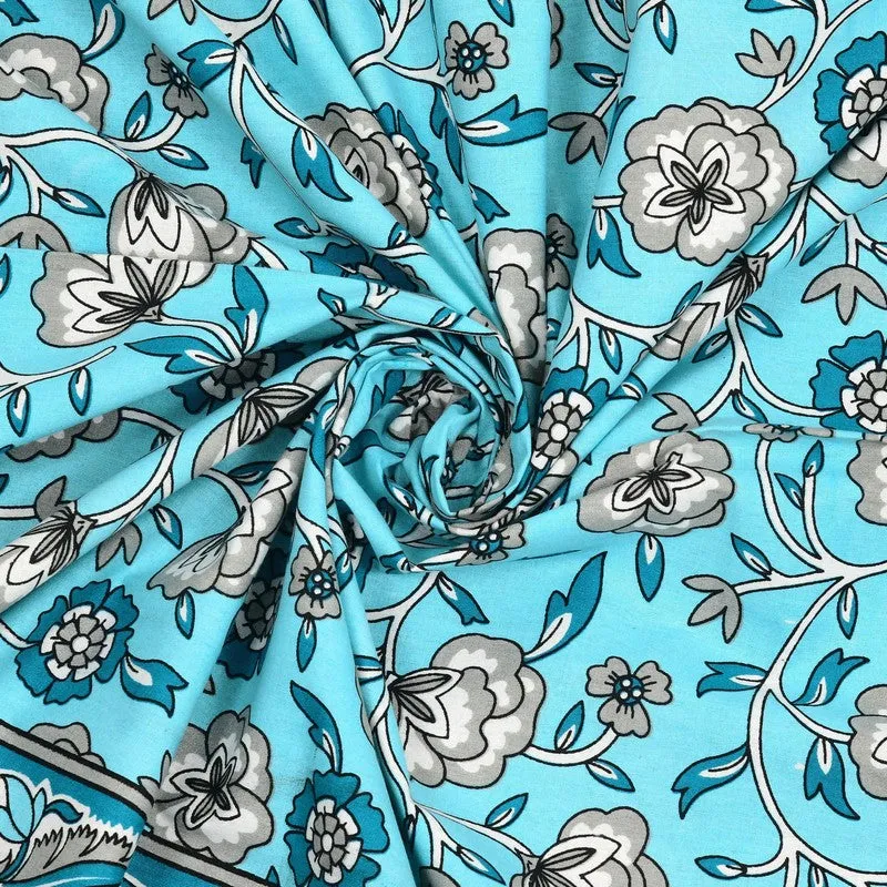 Geora Cotton Bedsheet (Blue) - 240 TC media 5