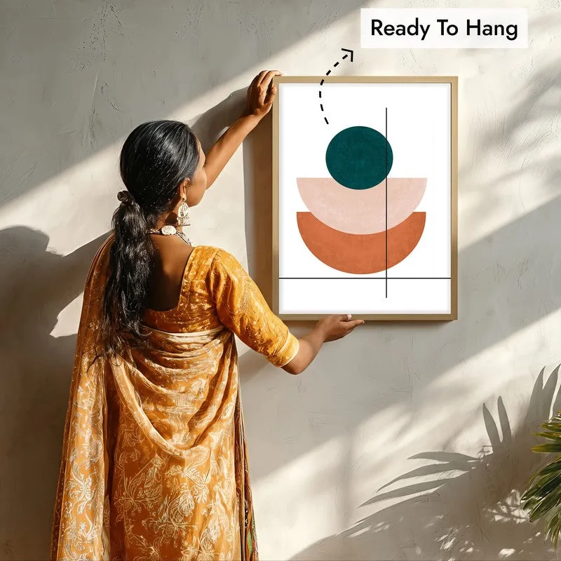 Linear Anchor Canvas Wall Painting With Brown Frame media 7
