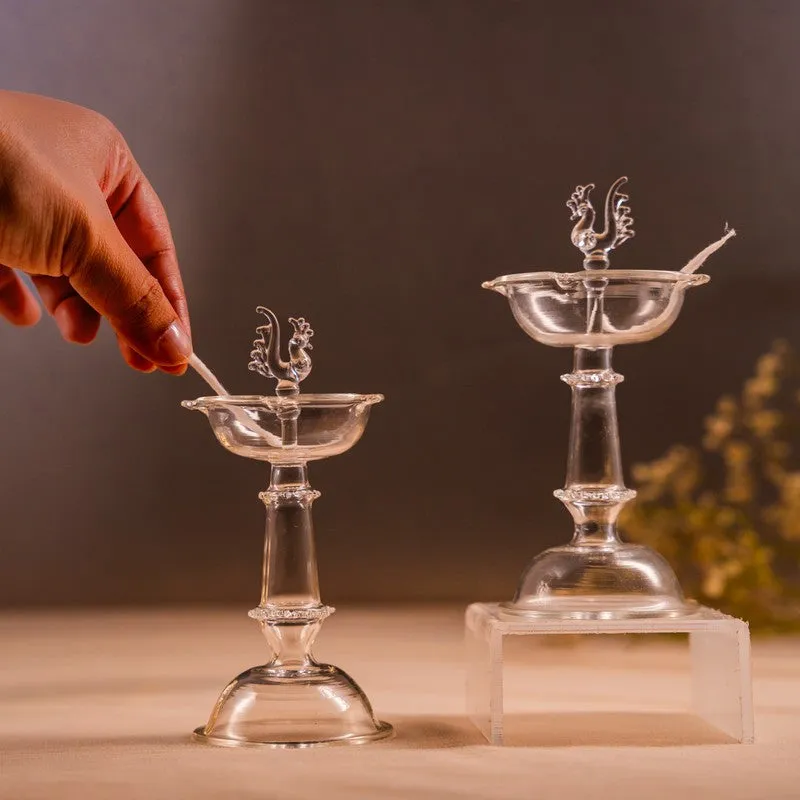 Deepjyoti Glass Diya - Set Of Two media 8