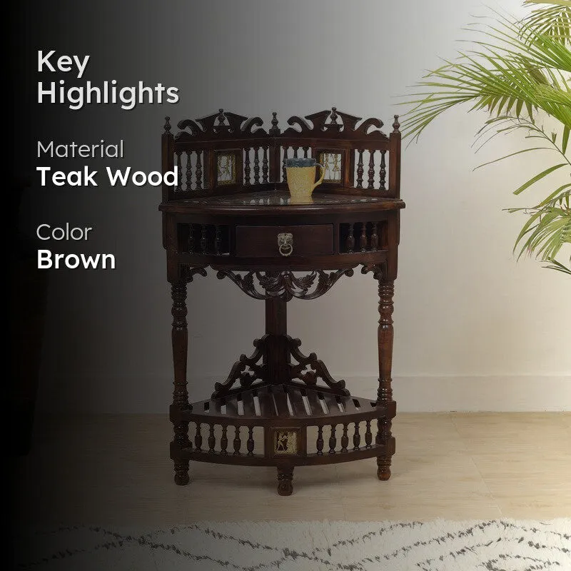 Quadro II Teak Wood Side Table media 2