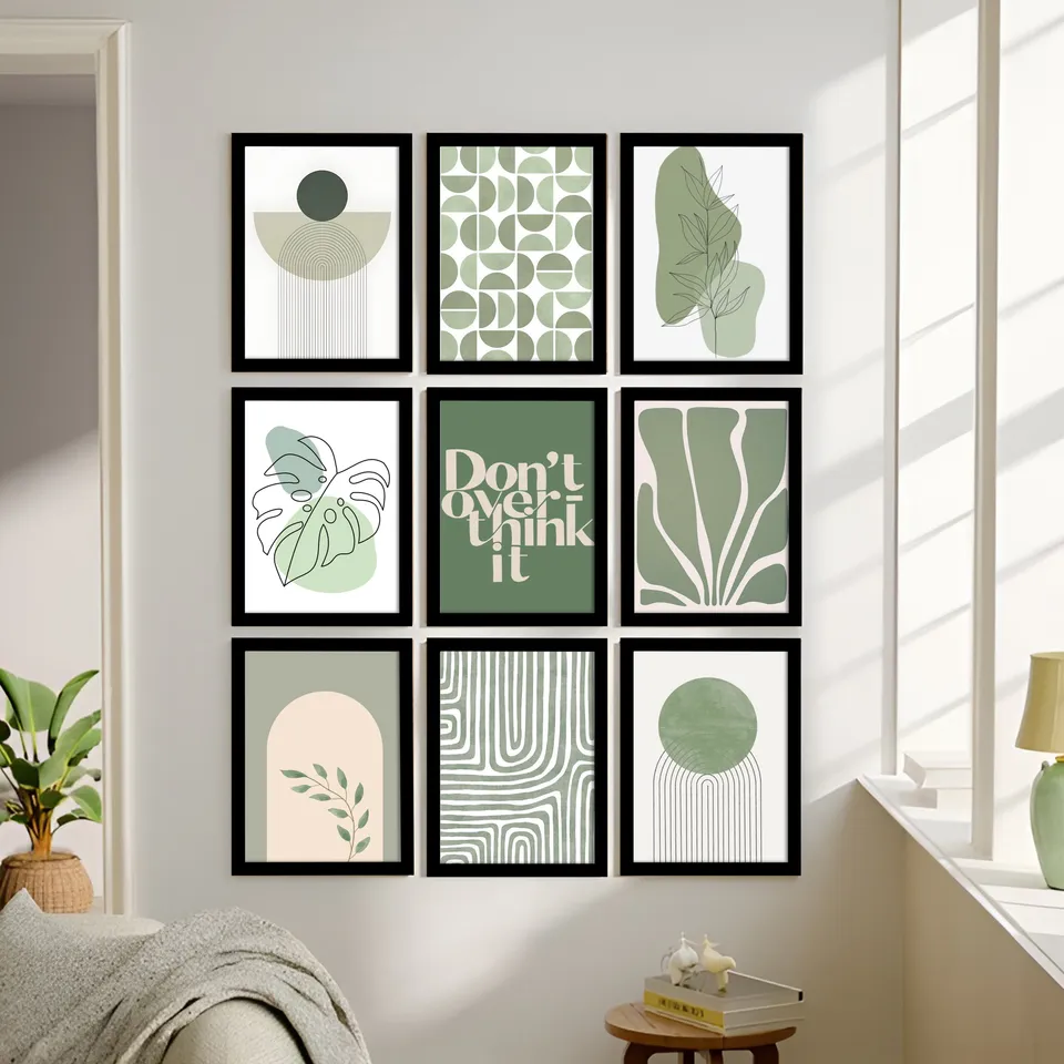 Sylva Nature Inspired Abstract Wall Art Set With Frame - Set Of Nine media 7