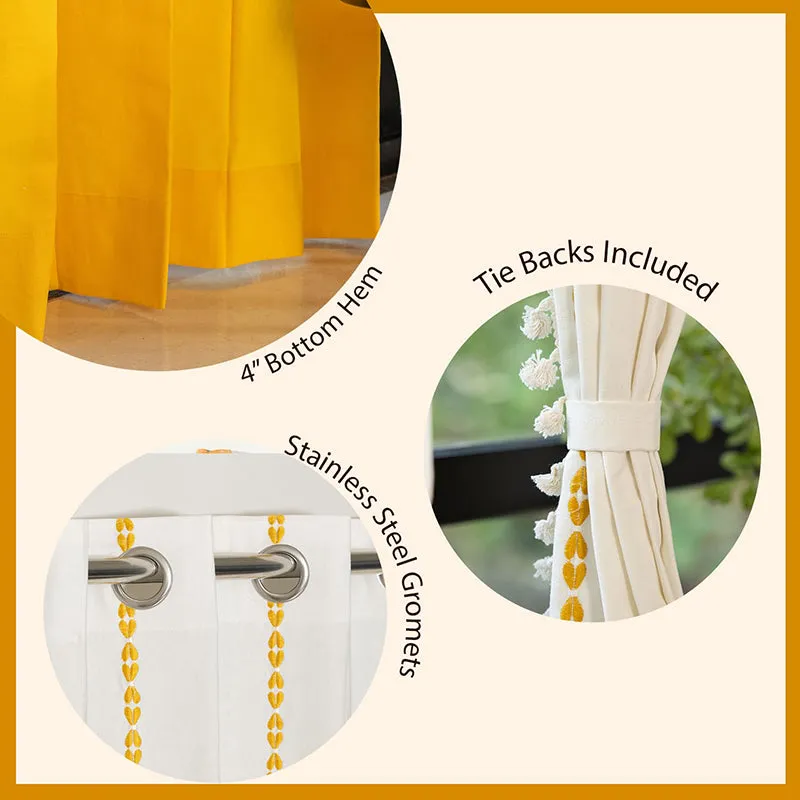 Urban Space Vintage Braid & Aura Curtain (Yellow) - Set Of Three media 4