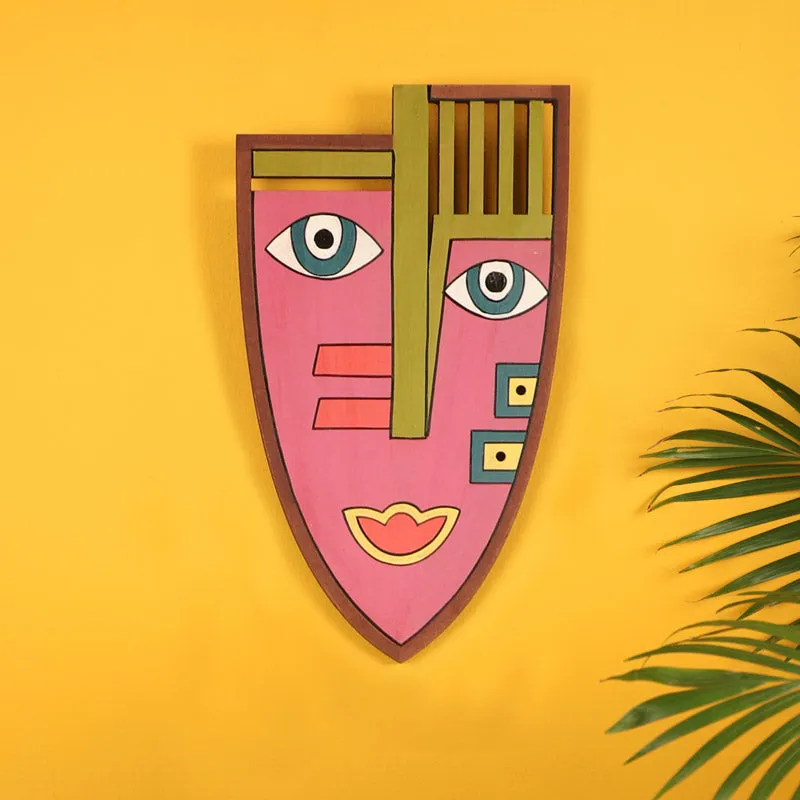 Raagavi Mask Wooden Wall Accent media 1