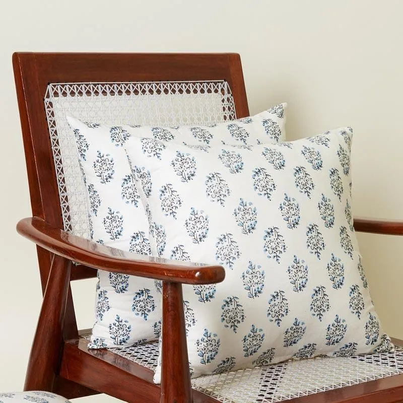 Sanganeri Charm Cushion Cover (Blue) - Set Of Two media 1