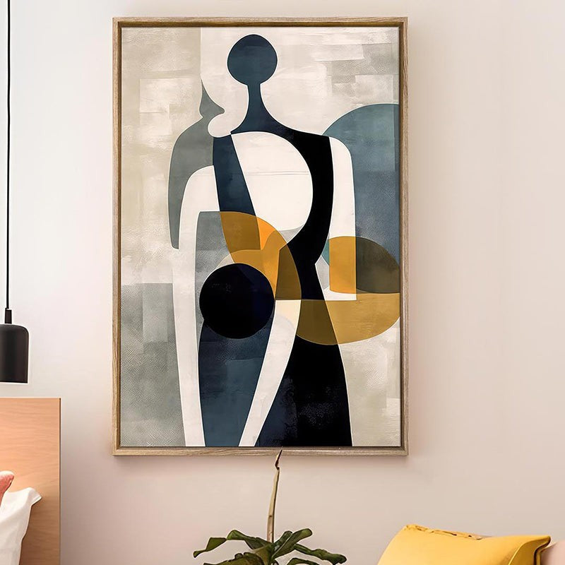 Fragmented Harmony Canvas Abstract Wall Art With Frame media 2