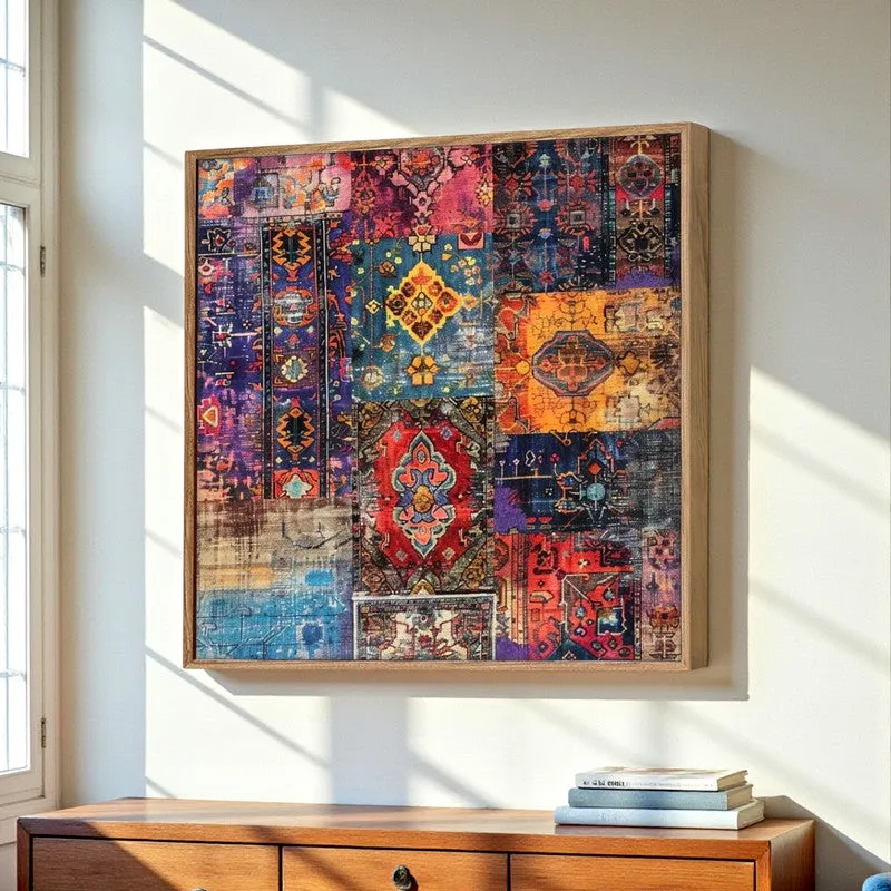 Block Prints Wall Art With Frame - Brown media 1