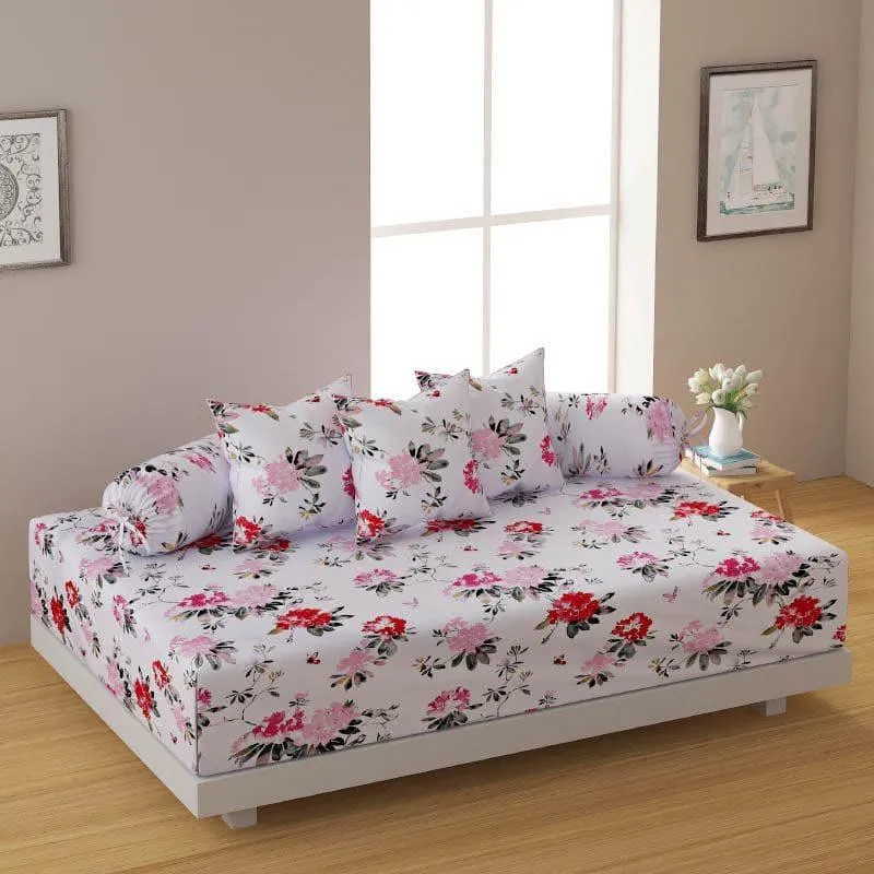 Swayam Nerine Floral Diwan Set - Pink media 1