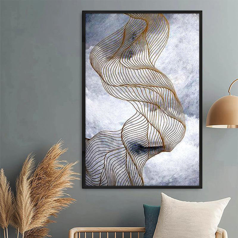 Aurum Silens Abstract Wall Painting With Frame