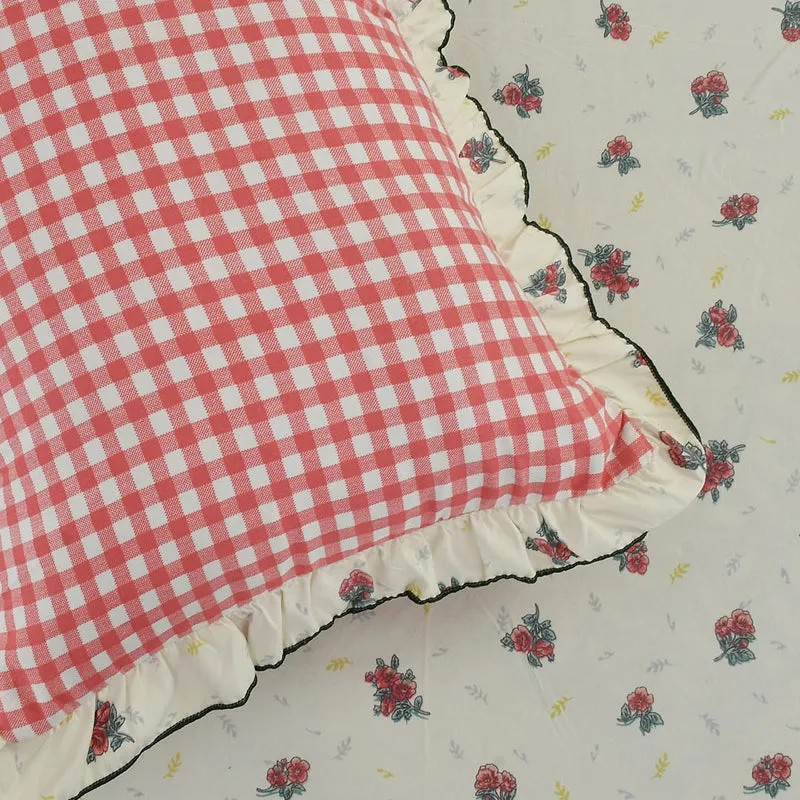 Blush Bloom Frill Micro Fiber Bedsheet - 150 GSM media 5