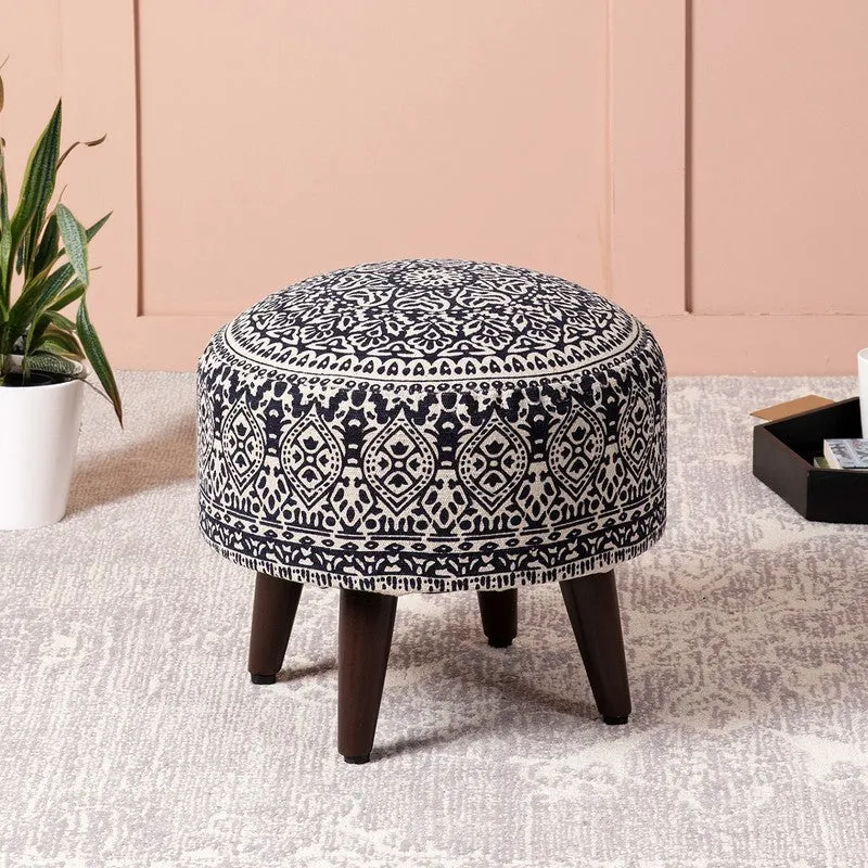 Chenova Cotton Ottoman - Blue media 1