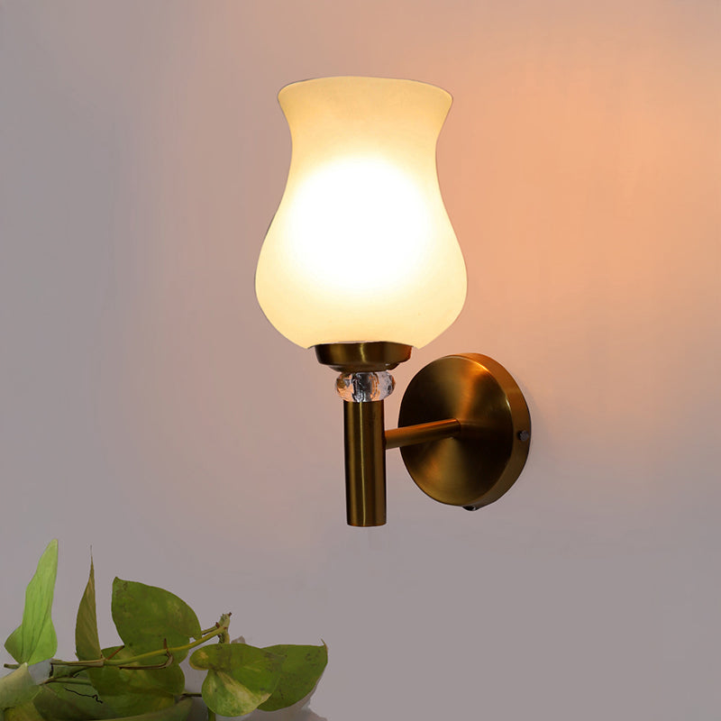 Argent Glass & Steel Wall Lamp - Gold