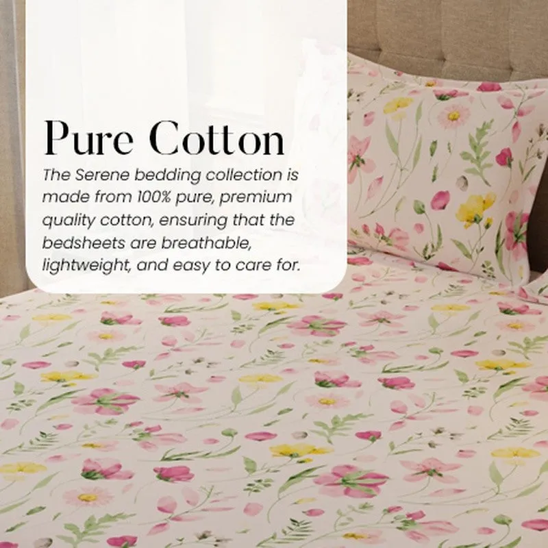 Urban Space Meadows Rose Cotton Bedsheet (Pink) - 200 TC media 8