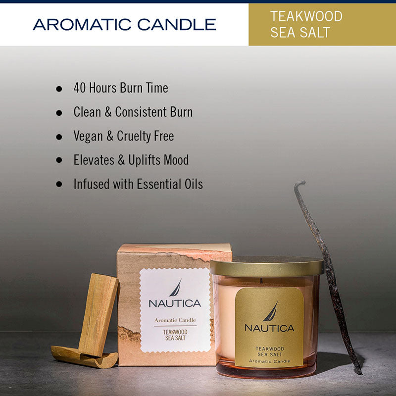 Nautica Mystic Dawn Scented Jar Candle - Teakwood, Sea Salt media 8
