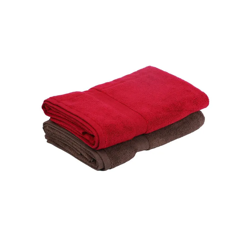 Miorah Bath Towel (Red & Brown) - Set Of Two media 3