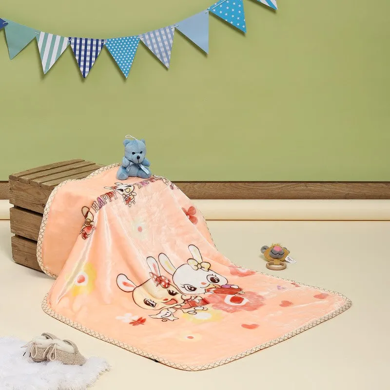 Monte Carlo Bunny Bliss Blanket (Peach) - 550 GSM media 3