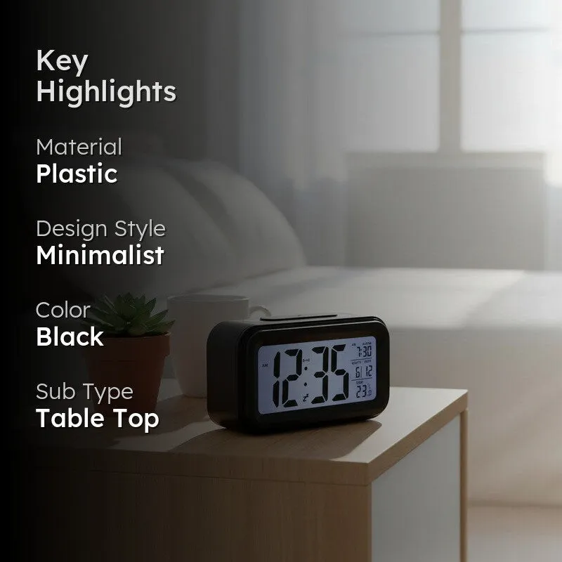 Chrono Charm Rectangle Plastic Table Clock media 2
