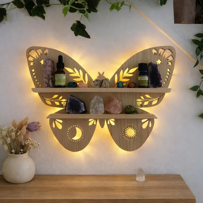 ButterflyAura Backlit Wall Shelf media 1
